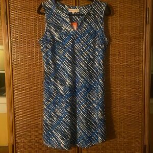 Jude Connally NWT blue and white shift dress size M flattering and cute.